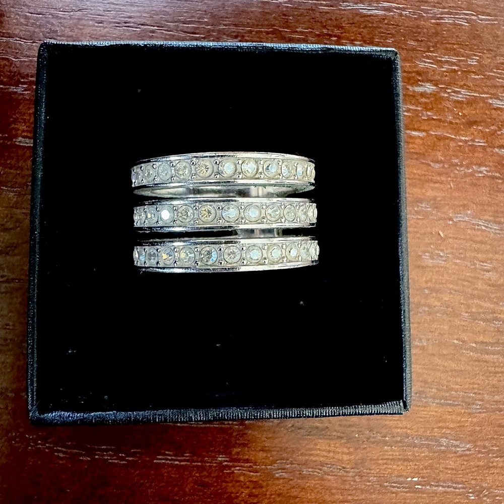 Touchstone Crystal by Swarovski Triple Threat Ring